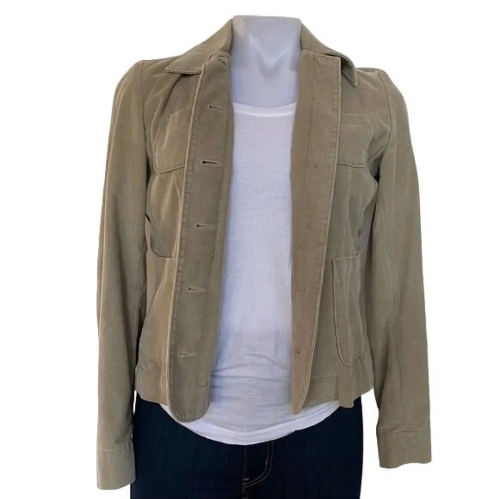 Vintage Banana Republic Corduroy Jacket Tan Button Blazer Short Coat Size XS - Picture 10 of 11